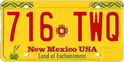 NM license plate 716TWQ