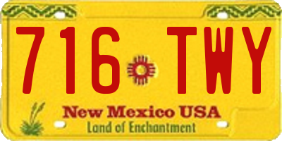 NM license plate 716TWY
