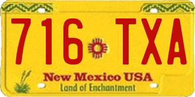 NM license plate 716TXA