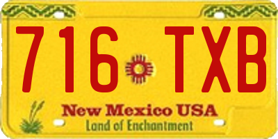 NM license plate 716TXB
