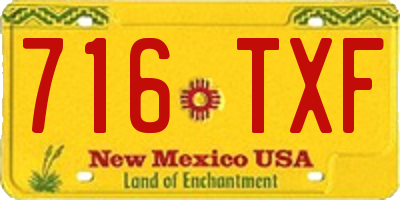 NM license plate 716TXF