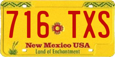 NM license plate 716TXS