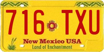 NM license plate 716TXU