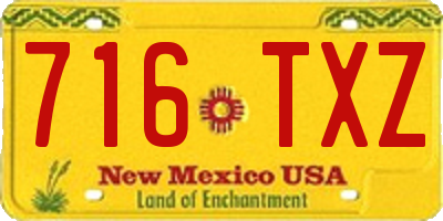 NM license plate 716TXZ