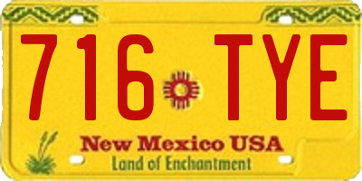 NM license plate 716TYE