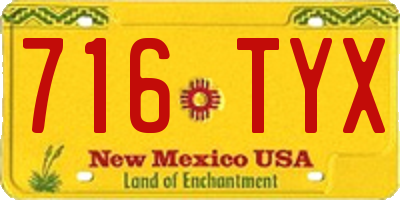 NM license plate 716TYX