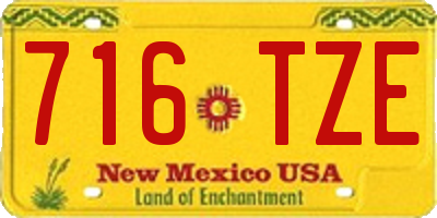 NM license plate 716TZE