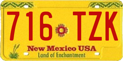 NM license plate 716TZK