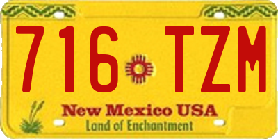 NM license plate 716TZM