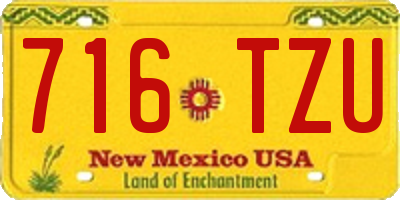 NM license plate 716TZU