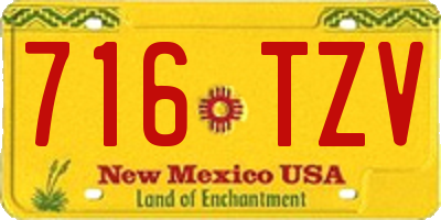 NM license plate 716TZV