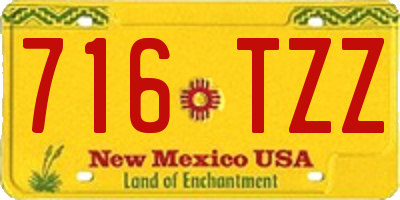 NM license plate 716TZZ