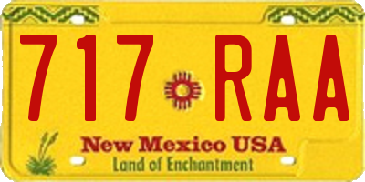 NM license plate 717RAA