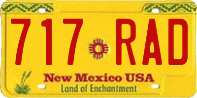 NM license plate 717RAD