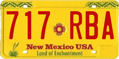 NM license plate 717RBA