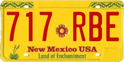 NM license plate 717RBE