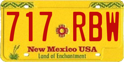 NM license plate 717RBW