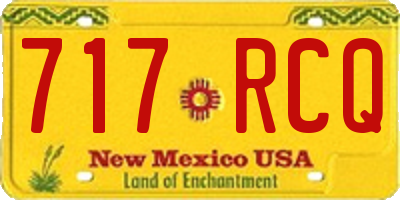 NM license plate 717RCQ