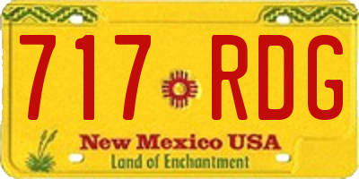 NM license plate 717RDG