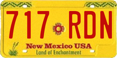 NM license plate 717RDN