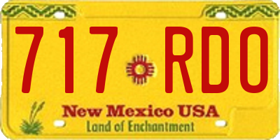 NM license plate 717RDO