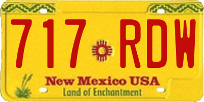 NM license plate 717RDW