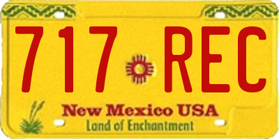 NM license plate 717REC