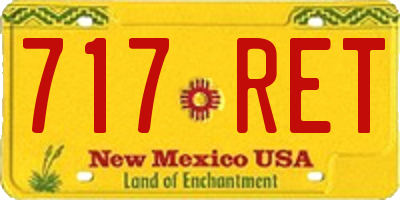 NM license plate 717RET