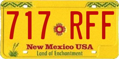 NM license plate 717RFF