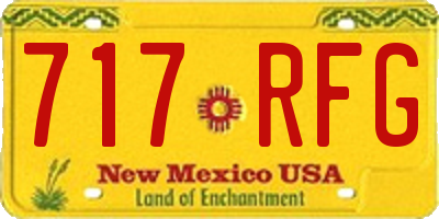 NM license plate 717RFG