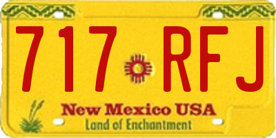 NM license plate 717RFJ