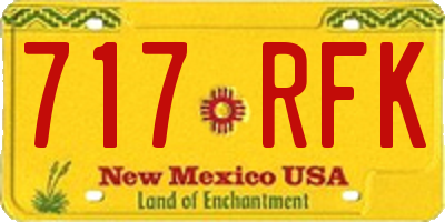 NM license plate 717RFK