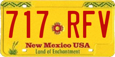NM license plate 717RFV