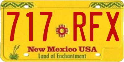 NM license plate 717RFX