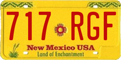 NM license plate 717RGF