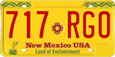 NM license plate 717RGO