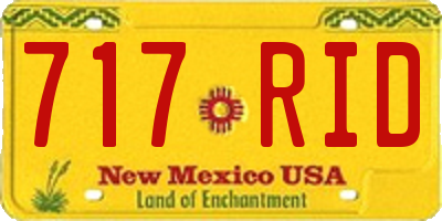 NM license plate 717RID