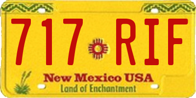 NM license plate 717RIF