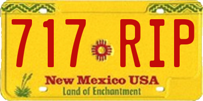 NM license plate 717RIP