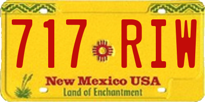 NM license plate 717RIW