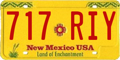 NM license plate 717RIY