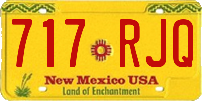 NM license plate 717RJQ