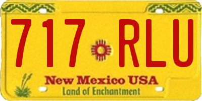 NM license plate 717RLU