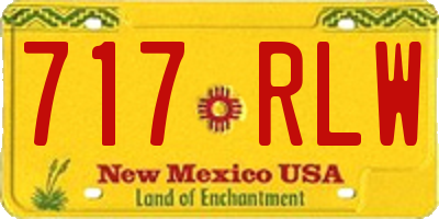 NM license plate 717RLW