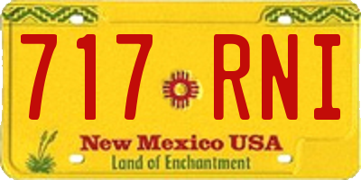NM license plate 717RNI