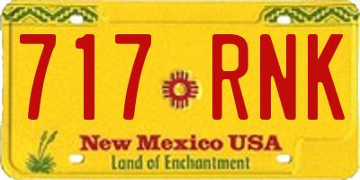 NM license plate 717RNK