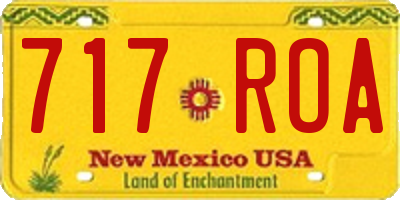 NM license plate 717ROA