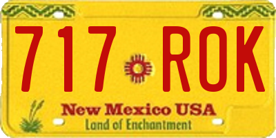 NM license plate 717ROK