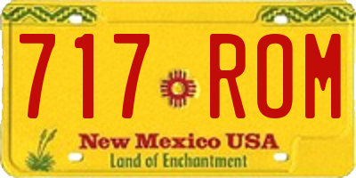 NM license plate 717ROM