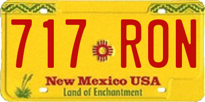 NM license plate 717RON